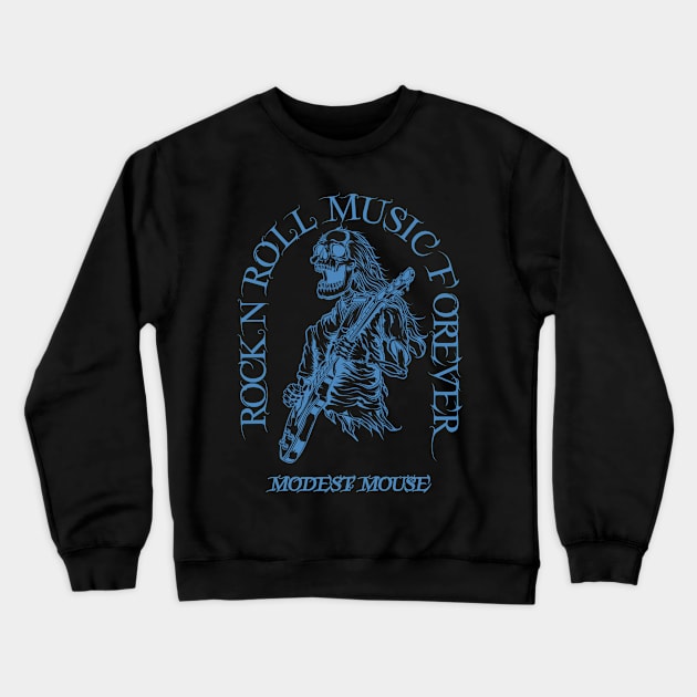 Modest Mouse /// Skeleton Guitar Player Crewneck Sweatshirt by Stroke Line